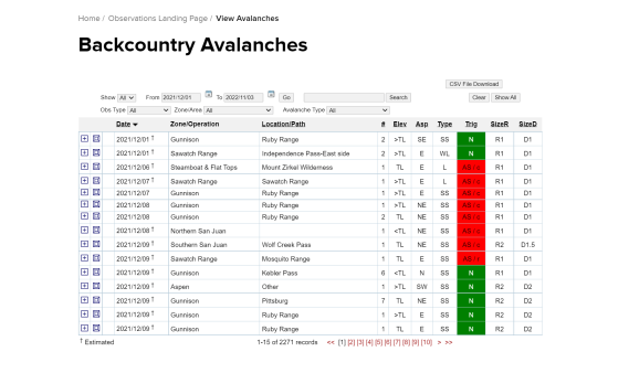 Image for landing page view backcountry avalanches
