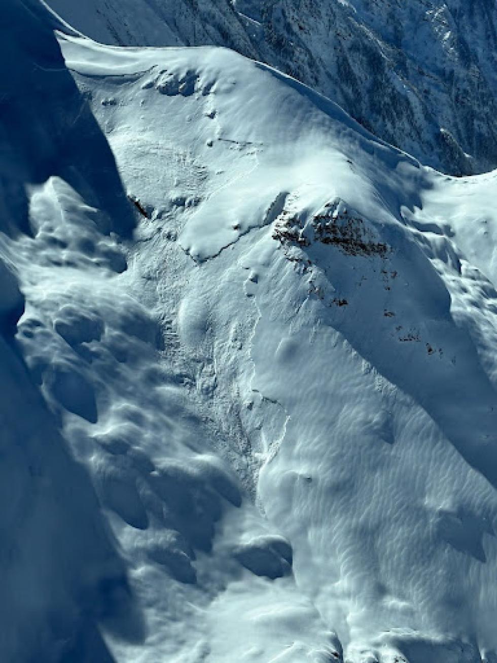 The image below taken after the late October storm shows a large avalanche that broke in Yule Creek on a north-facing slope.
