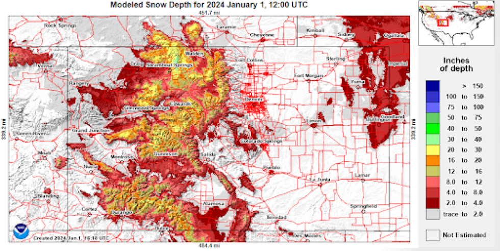 *Difference in snowpack depth from January 1st to January 31st. 
