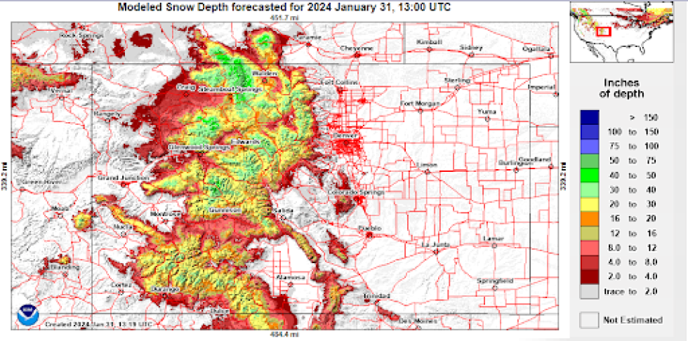 *Difference in snowpack depth from January 1st to January 31st. 