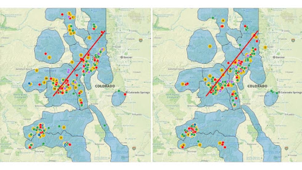 Avalanche locations Feb vs. March